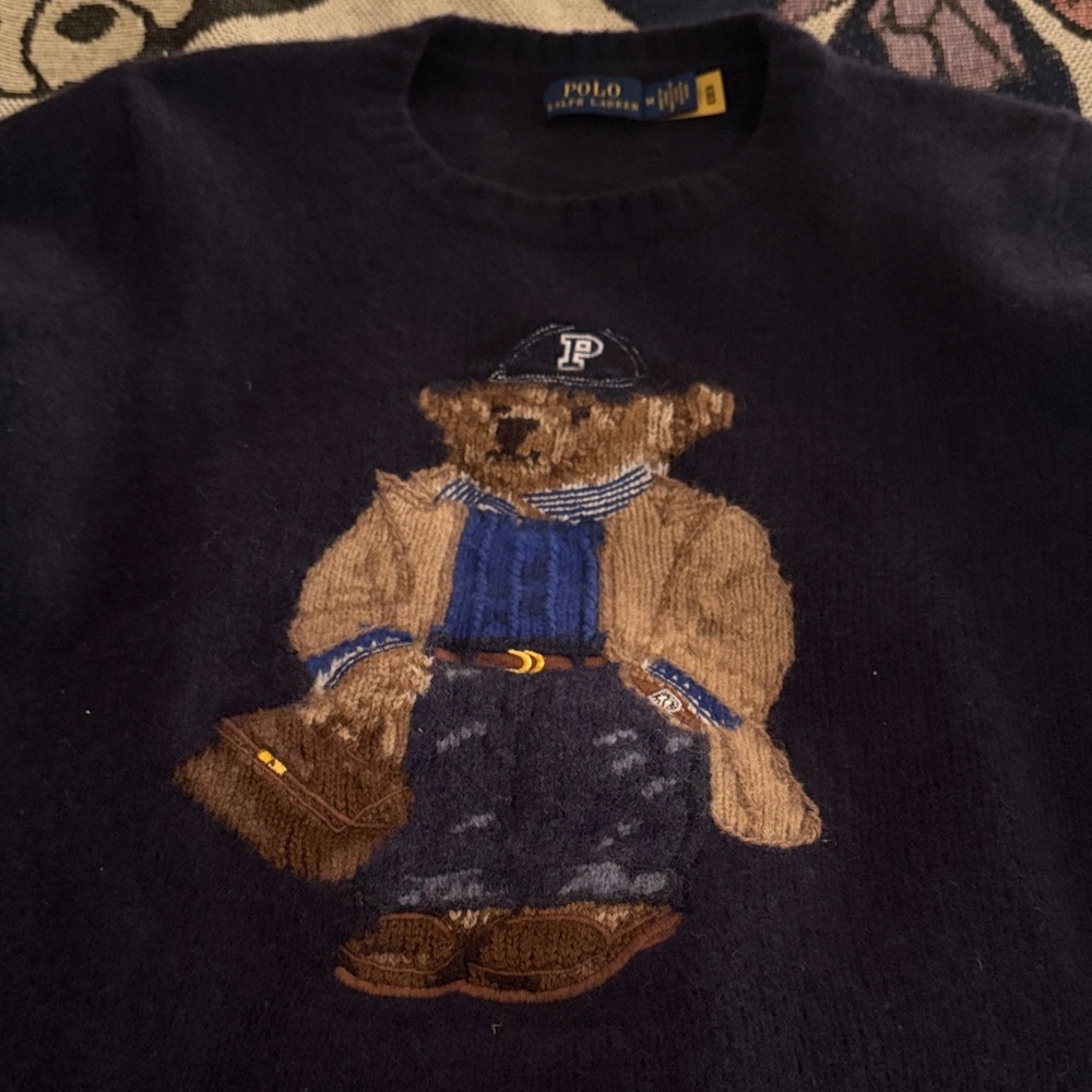 Polo by Ralph Lauren Navy Sweater with Bear Design